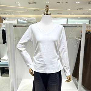 [밸리걸] 셔링 브이넥 롱슬리브 티셔츠 825790