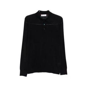 26SS 브루넬로 쿠치넬리 미드나이트 블루 실크 blend 폴로 셔츠 MNB805415C2425 TP572024006