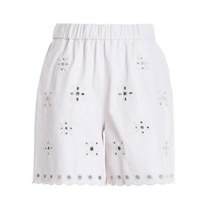 23FW 레드발렌티노 Perforated 레더 숏츠 in 화이트 VR0NH01C5W6031 TP571991502