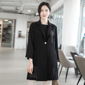 [모슬린]엄마옷 장미 쉬폰 롱 조끼 613FGH367 마담/중년여성/빅