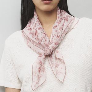 [Jardin] 뜨왈드주이 와인 플라워 사각 스카프 HISC6E375D2