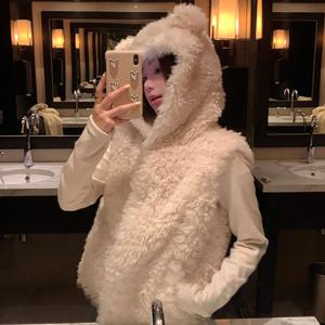 비욘드라이프 귀여운 곰돌이귀 퍼 후드베스트 조끼 1004606