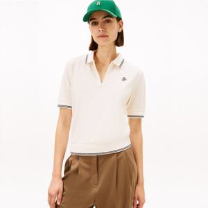 [타미힐피거(여성)]하프 집업 반팔 폴로 티셔츠 T22G0TPI031WT1