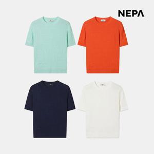 네파 여성 썸머 반팔 라운드넥 스웨터 시원한 여름 케이블 꽈배기 니트 7M45960