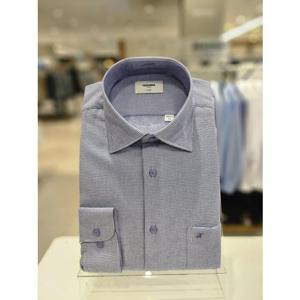 (RRQSSG0041VL) (레노마일반핏)시어서커 깅엄체크 보라색긴팔