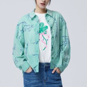 [베네통]스트라이프 레터링 블라우스 (BABL90631)