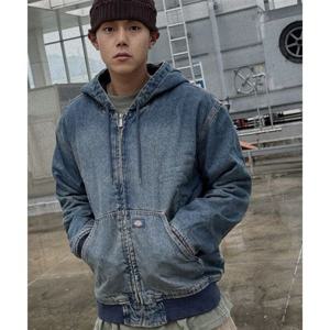 디키즈 DICKIES 릴렉스드 데님 후드 집업 Khaki Tinted Blue DK0A87OAL23 381884