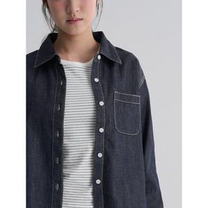 (356264CCOR) [에잇세컨즈] 크롭 데님셔츠  네이비