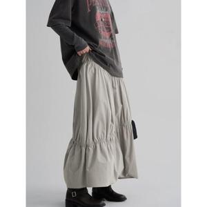 (356227WM42) [에잇세컨즈] 셔링 롱스커트  라이트 그레이