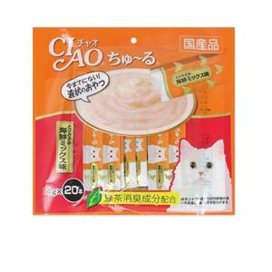 반려묘츄르 반려묘간식 챠오 츄루 닭가슴살+해산물믹스 4팩 80p