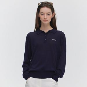 [마리끌레르] [정가79,000] 시그니처 로고 카라 헨리넥 니트(MAGAKN02MNY)