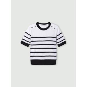 [코인코즈]숄더버튼장식 ST 반소매 니트_CC6SP675