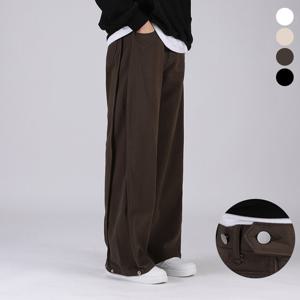 [후앙스] 기장 선택 허리 스트랩 옆절개 세미 오버 와이드 코튼팬츠 HNCP6015