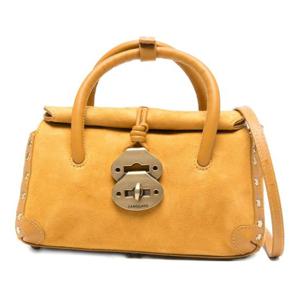 자넬라토 옐로우 메탈 클라스프 탑 핸들 토트백 070800BABY ZAS