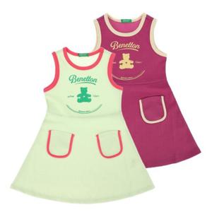 [베네통키즈]와플 민소매 원피스/5S-QAOP21531-LB