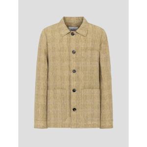 [갤럭시 라이프스타일] 체크 린넨 초어 재킷  머스타드 (GC6339L03G)