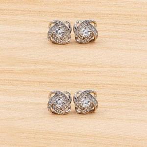 큐빅귀걸이 백금 클로버 스털링 귀걸이 S925실버 OC2