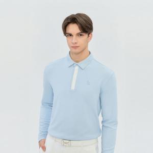 헤지스골프  남성 여밈 배색 베이직 카라 티셔츠(HUTS6A201B1)