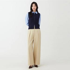 플라스틱아일랜드  (PS2WP362) 뒤허리밴딩 원턱 팬츠