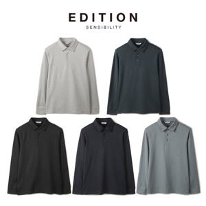 [에디션앤드지]26 SS 남자춘추티셔츠 베이직 매쉬 카라 긴팔 티셔츠 5종 1택 NEG1TT1921 DR4