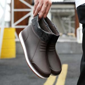 방한부츠 겨울 레인부츠 남자 털장화 앵클 작업화 횟집 시장