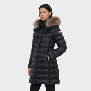 몽클레르 몽클레어 헤르민퍼 패치로고 후드퍼 롱패딩 여성 자켓 1C51601 53048 999 HERMIFUR