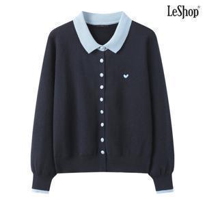 택가  59,000원 [르샵]하트 자수 포인트 배색 니트 가디건 (DQ1CK006A)