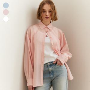 [게스(진)]여성 시스루 스트라이프 긴팔 블라우스 OP2W5290