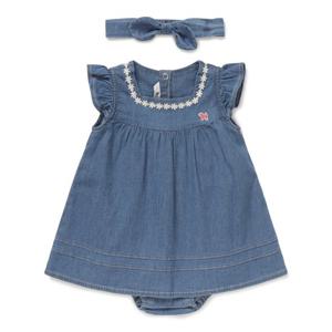 블루독베이비 10 26SS신상 (BL)데님원피스형바디수트(백일돌아기옷) (46313604020)