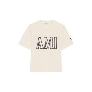 AMI Paris 로고 프린트 티셔츠 E26UTS380726