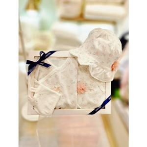 [압소바 의류] 꽃토끼뱀부배냇슈트 속싸개 로라모자 3종세트 26년봄신상 (A1A10120C)