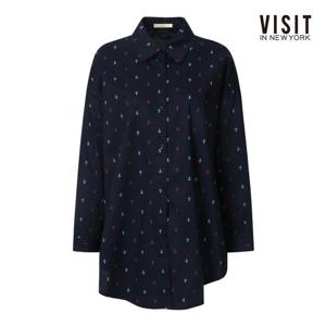 [비지트인뉴욕]루즈핏 자수 롱 셔츠 V62LS21