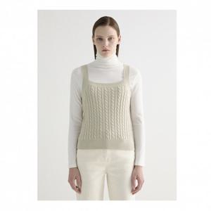 [쉬즈미스]케이블 스퀘어넥 니트 베스트 (SSKVTO42580)