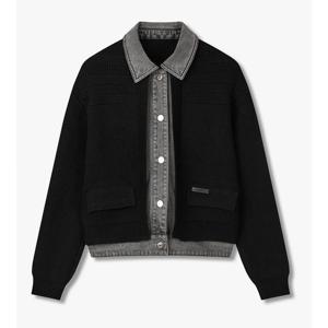 [보브] 데님 패치 카라 니트 가디건 715615080099