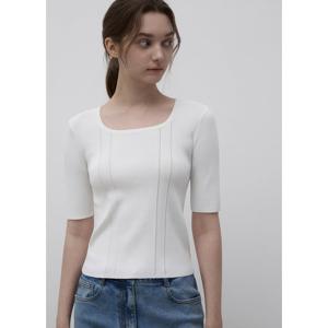 [잇미샤][잇미샤] 스퀘어넥 하프 슬리브 니트 탑(ITQ3YPO700)_DG