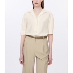 [쉬즈미스]오픈카라 하프슬리브 셔츠 SWWSTP22060