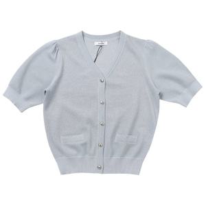 [쉬즈미스]글리터 하프 슬리브 니트 가디건 SSKCDP22570