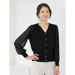 [모슬린]엄마옷 브이넥 쉬폰소매 긴팔니트가디건 613FGH627 마담
