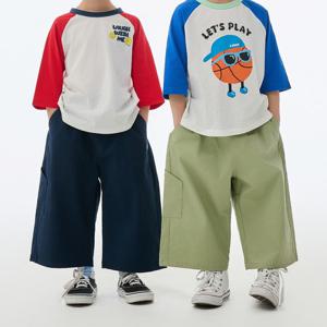 [래핑차일드](모다진주) 버뮤다 8부 우븐팬츠 KH 86119-400-02_J