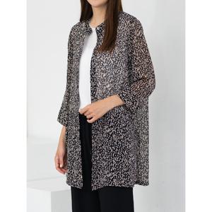 [모슬린]엄마옷 라운드 시스루 호피 롱 블라우스 613FGH505 마담