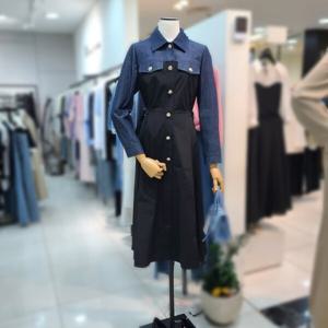 [잇미샤][잇미샤] 데님 배색 셔츠 원피스(ITP9YOP840)_DG