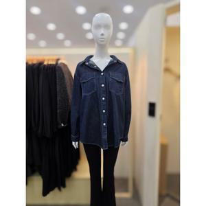 [플라스틱아일랜드]투포켓 루즈핏 데님셔츠 PS7XB3B0_DJ