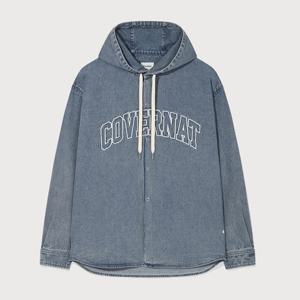 [커버낫]커버낫 아치 로고 후드 데님 셔츠 블루 CO2601JK43BL