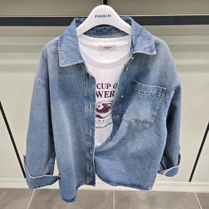 [폴햄]여성 오버핏 데님 셔츠PHF4WC2043B_YS