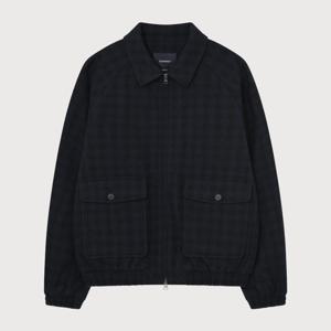 [커버낫]커버낫. 울 체크 카라 블루종 다크 네이비 CO2504JK31DN
