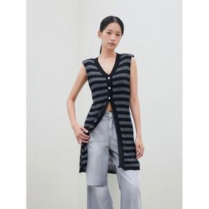 [에고이스트][기획]스트라이프 니트 롱 베스트 ER3EK707