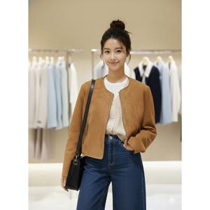 [숲]크롭 집업스웨이드 자켓  SB9LE831