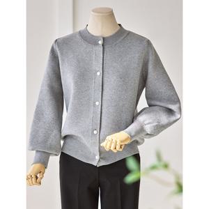 [커스텀에이블]벌룬 소매 진주 단추 가디건_T2601CD021A