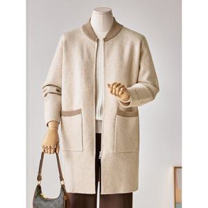 [커스텀에이블]골지배색 집업 니트 롱가디건_T2601CD007A