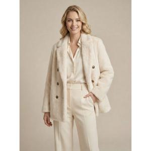 [노블밍크]CJ1001 모던 에코퍼 밍크 자켓 화이트